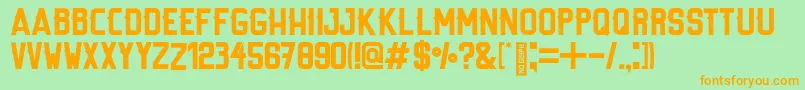 StiltRegular Font – Orange Fonts on Green Background
