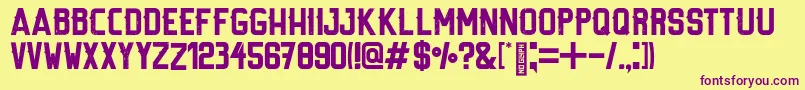 StiltRegular Font – Purple Fonts on Yellow Background