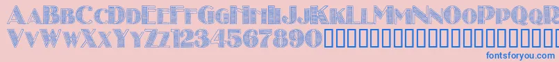 Stripescaps Font – Blue Fonts on Pink Background