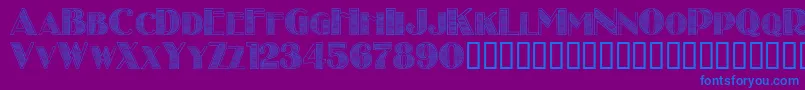 Stripescaps Font – Blue Fonts on Purple Background