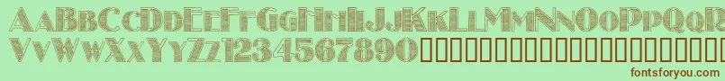 Stripescaps Font – Brown Fonts on Green Background