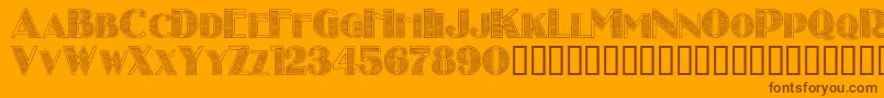 Stripescaps Font – Brown Fonts on Orange Background