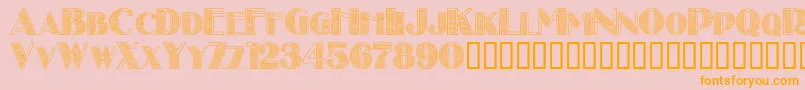 Stripescaps Font – Orange Fonts on Pink Background