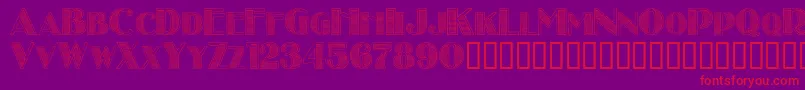 Stripescaps-Schriftart – Rote Schriften auf violettem Hintergrund