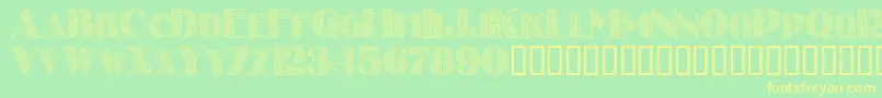 Stripescaps Font – Yellow Fonts on Green Background