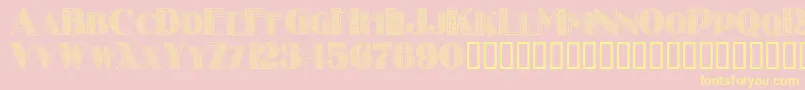 Stripescaps Font – Yellow Fonts on Pink Background