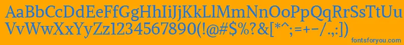 AlikeangularRegular Font – Blue Fonts on Orange Background