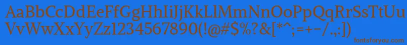 AlikeangularRegular Font – Brown Fonts on Blue Background