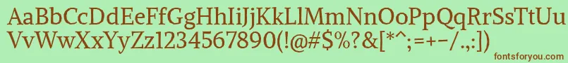 AlikeangularRegular Font – Brown Fonts on Green Background