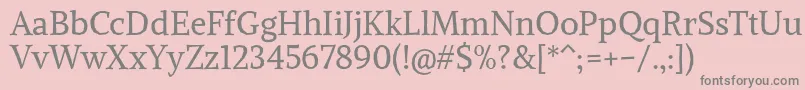 フォントAlikeangularRegular – ピンクの背景に灰色の文字