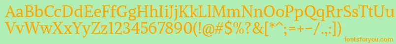 AlikeangularRegular Font – Orange Fonts on Green Background