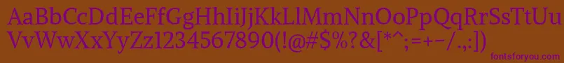 AlikeangularRegular Font – Purple Fonts on Brown Background