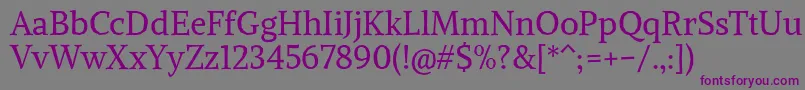 フォントAlikeangularRegular – 紫色のフォント、灰色の背景