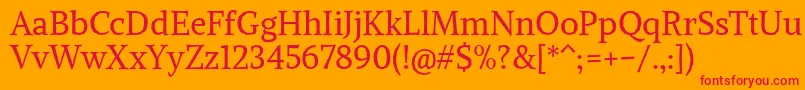 AlikeangularRegular Font – Red Fonts on Orange Background