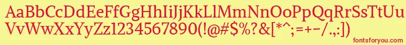 AlikeangularRegular-Schriftart – Rote Schriften auf gelbem Hintergrund