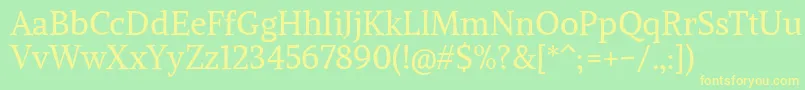 フォントAlikeangularRegular – 黄色の文字が緑の背景にあります