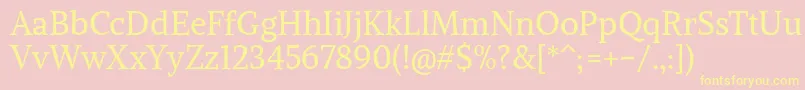 Шрифт AlikeangularRegular – жёлтые шрифты на розовом фоне