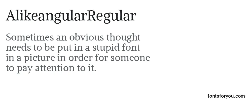 Review of the AlikeangularRegular Font