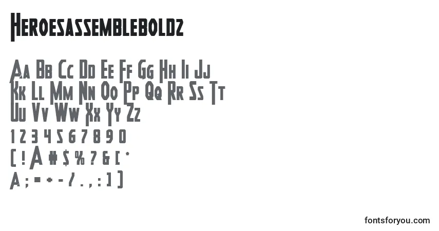 Czcionka Heroesassemblebold2 – alfabet, cyfry, specjalne znaki