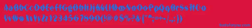 fuente Hexadonald – Fuentes Azules Sobre Fondo Rojo