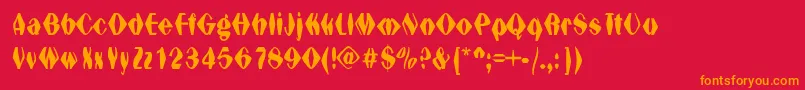 Hexadonald Font – Orange Fonts on Red Background