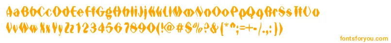 Hexadonald-Schriftart – Orangefarbene Schriften auf weißem Hintergrund