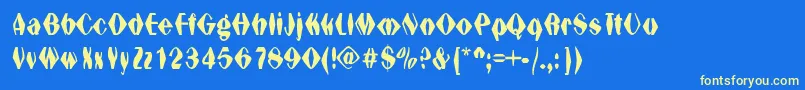 Шрифт Hexadonald – жёлтые шрифты на синем фоне
