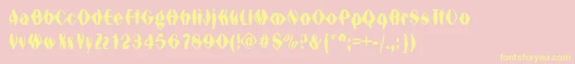 Hexadonald Font – Yellow Fonts on Pink Background