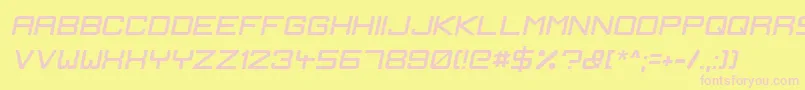 IgnisEtGlaciesSharpItalic Font – Pink Fonts on Yellow Background