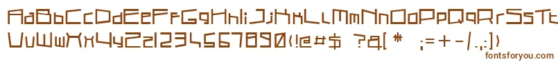 Cubicsub-Schriftart – Braune Schriften auf weißem Hintergrund