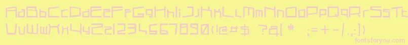 Cubicsub-Schriftart – Rosa Schriften auf gelbem Hintergrund