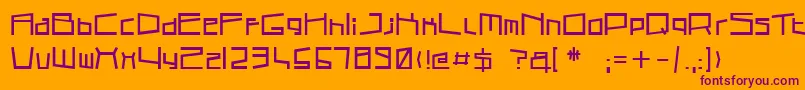 Cubicsub-Schriftart – Violette Schriften auf orangefarbenem Hintergrund