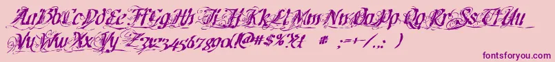 Cretinogaunt-Schriftart – Violette Schriften auf rosa Hintergrund