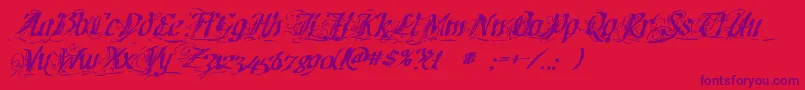 Cretinogaunt-Schriftart – Violette Schriften auf rotem Hintergrund