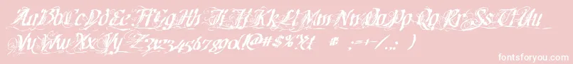 Cretinogaunt Font – White Fonts on Pink Background