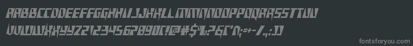 フォントXracercond – 黒い背景に灰色の文字