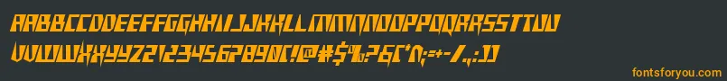 フォントXracercond – 黒い背景にオレンジの文字