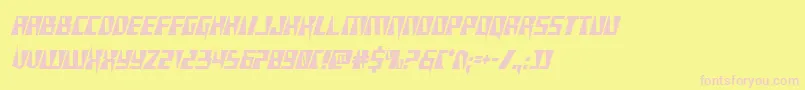 Xracercond-fontti – vaaleanpunaiset fontit keltaisella taustalla