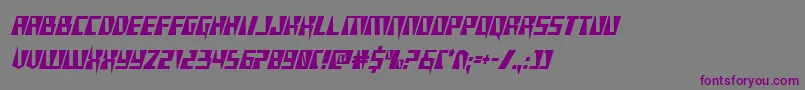 フォントXracercond – 紫色のフォント、灰色の背景