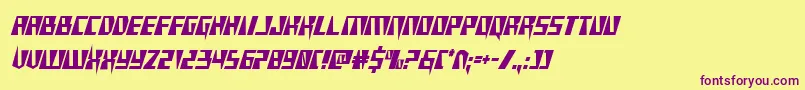 Xracercond Font – Purple Fonts on Yellow Background