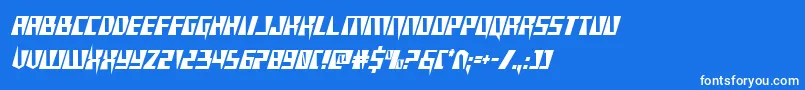 フォントXracercond – 青い背景に白い文字