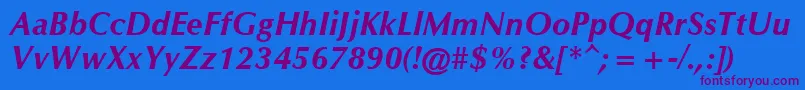 OrionBoldItalic Font – Purple Fonts on Blue Background