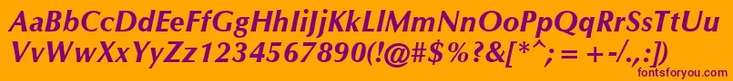 OrionBoldItalic Font – Purple Fonts on Orange Background