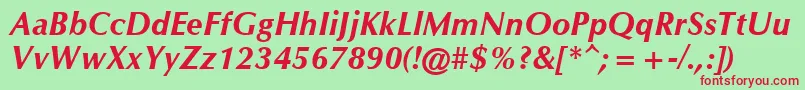 OrionBoldItalic Font – Red Fonts on Green Background