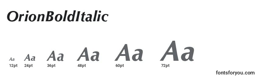 OrionBoldItalic Font Sizes