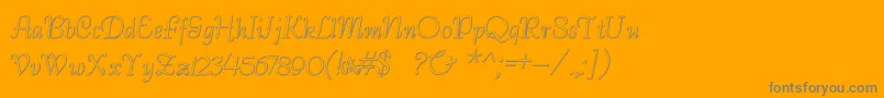 BernardoBeveled-Schriftart – Graue Schriften auf orangefarbenem Hintergrund