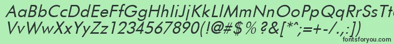 FuturistItalic Font – Black Fonts on Green Background