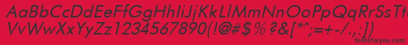 Police FuturistItalic – polices noires sur fond rouge
