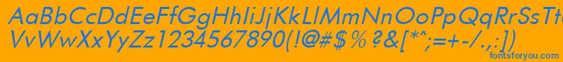 Lisätietoja FuturistItalic-fontista FuturistItalic-fontti – siniset fontit oranssilla taustalla
