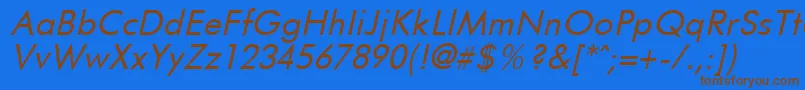 FuturistItalic Font – Brown Fonts on Blue Background